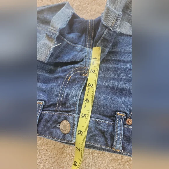 American Eagle stretch short short blue jean shorts women's size 2 Preowned - Picture 6 of 8